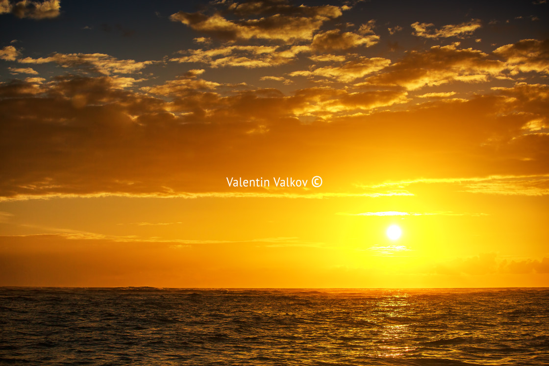 "Beautiful cloudscape over the caribbean sea" stock image