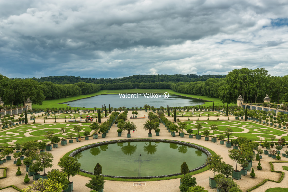 "Beautiful garden in a Famous palace Versailles, France" stock image