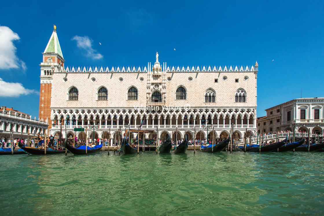 "Gondolas in Venice, Italy." stock image