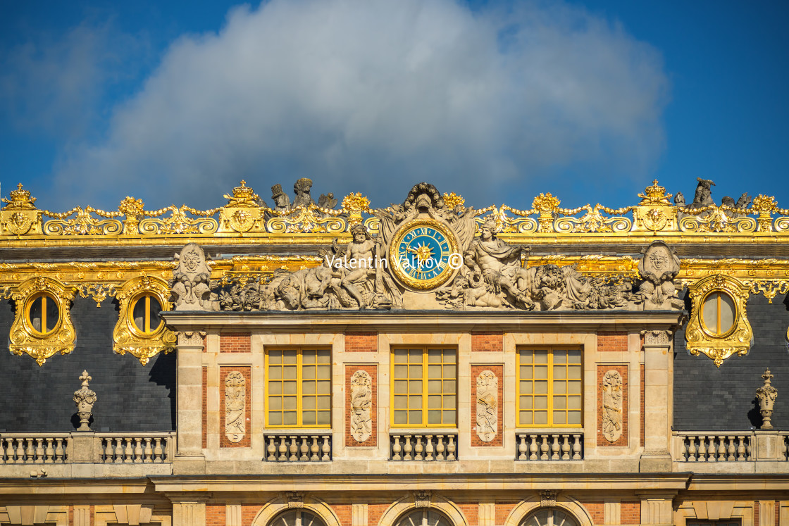 "Facade of the famous Versailles Chateau, France" stock image