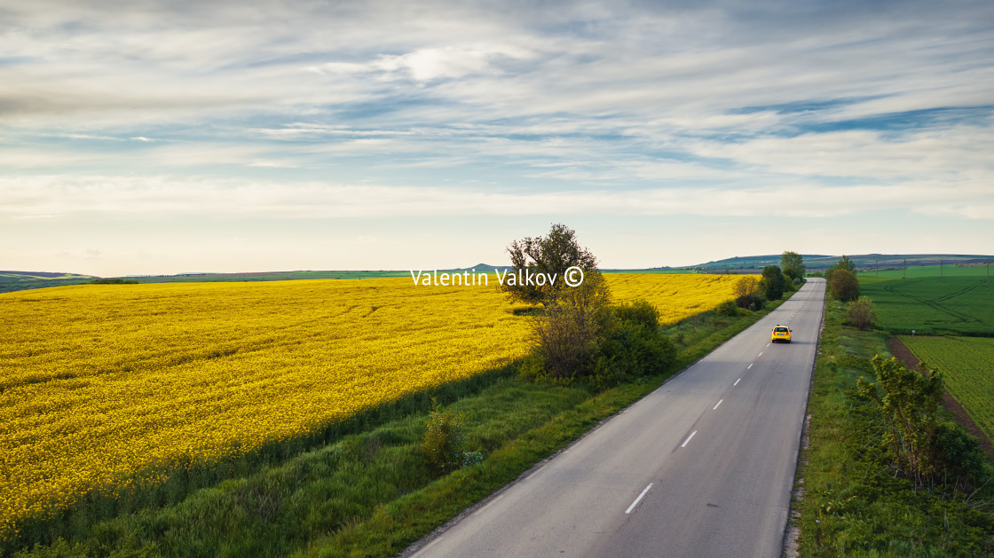 "Aerial view over the agricultural fields" stock image