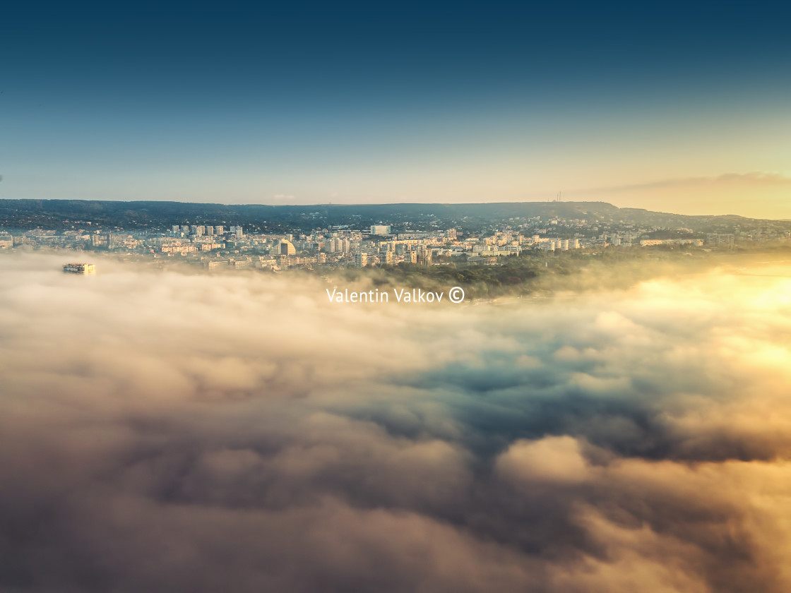 "Flying above the clouds" stock image