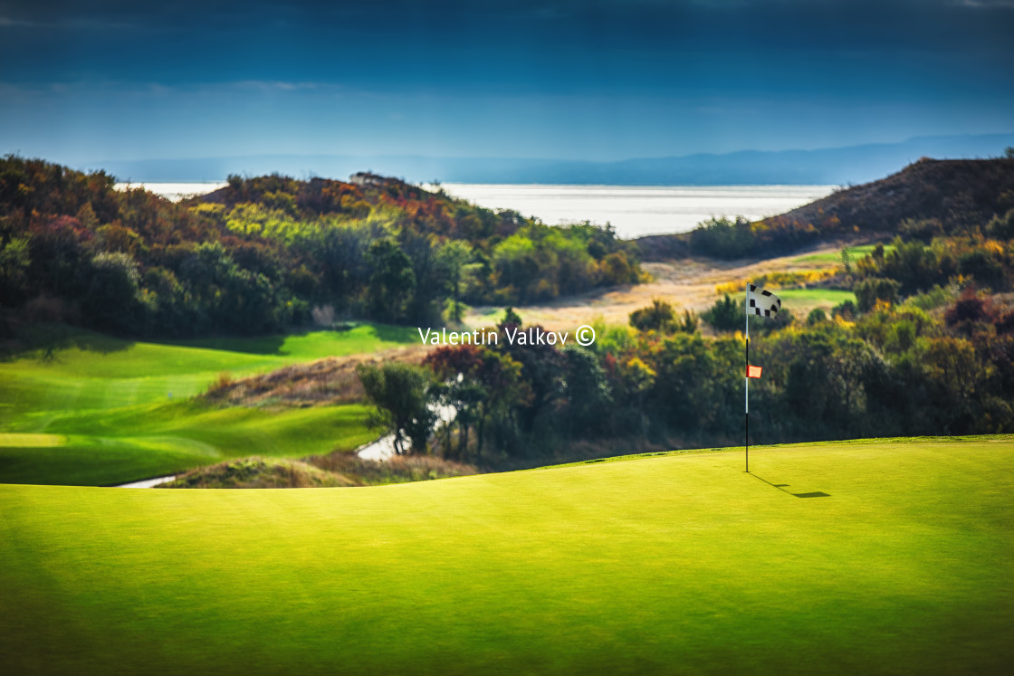 "Golf course in the countryside" stock image