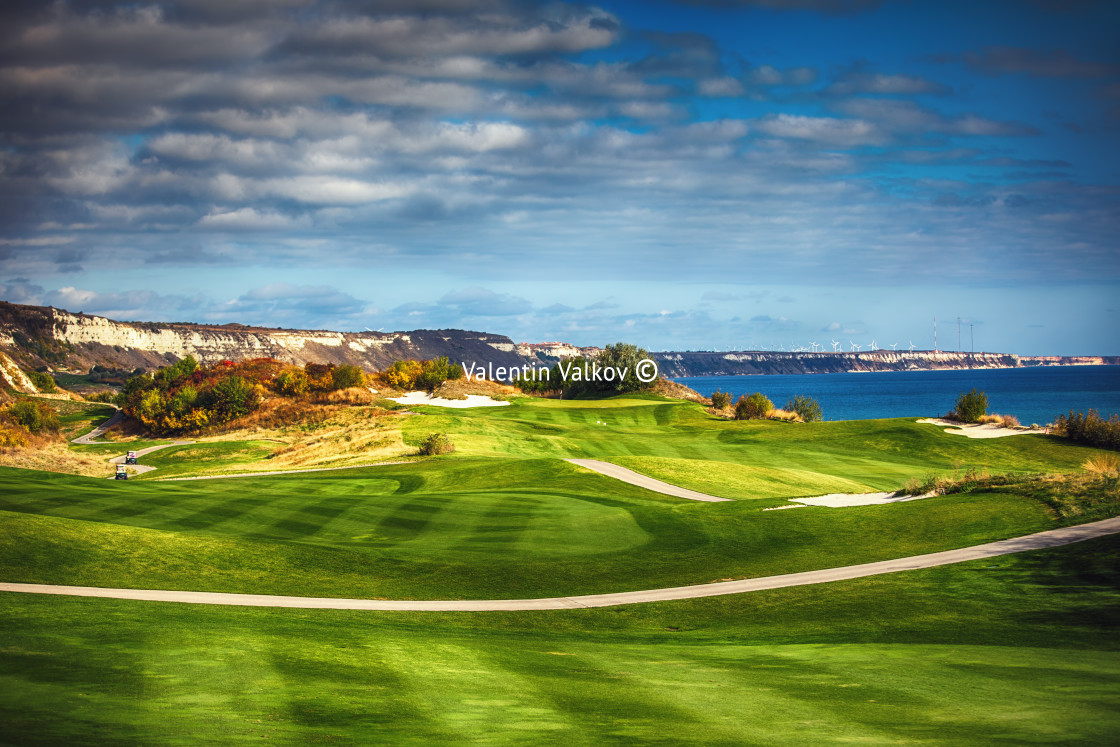 "Golf course in the countryside" stock image