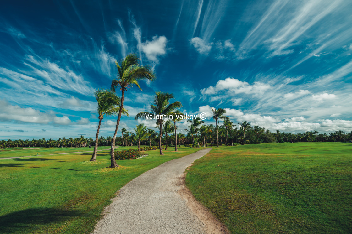 "Golf course in the countryside" stock image