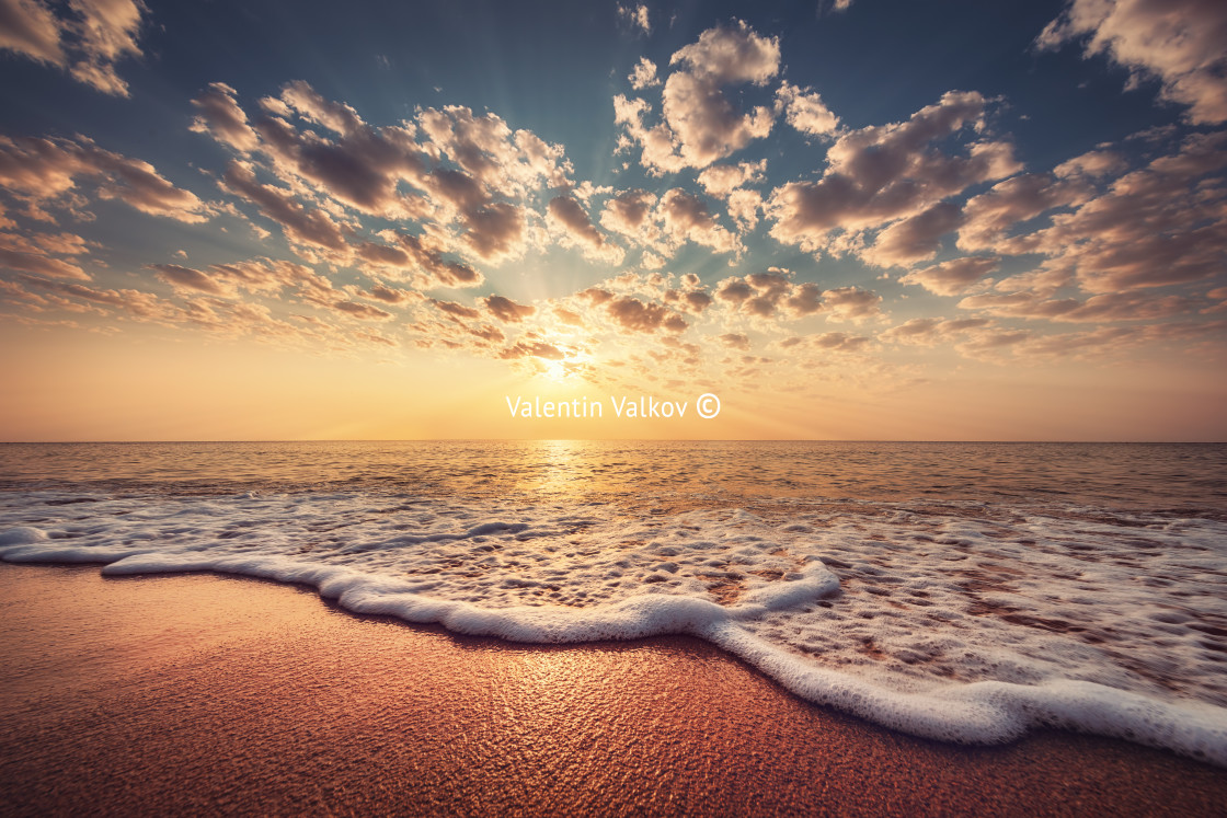 "Beautiful sunrise over the sea" stock image