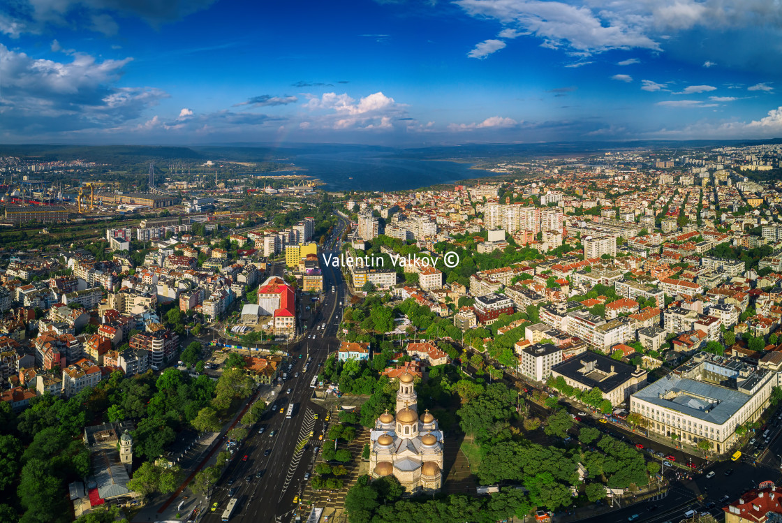 "The Cathedral of the Assumption in Varna, Aerial view" stock image