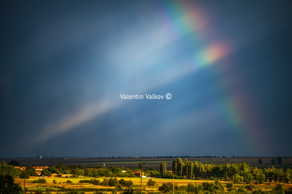 "Rainbow and sky background" stock image