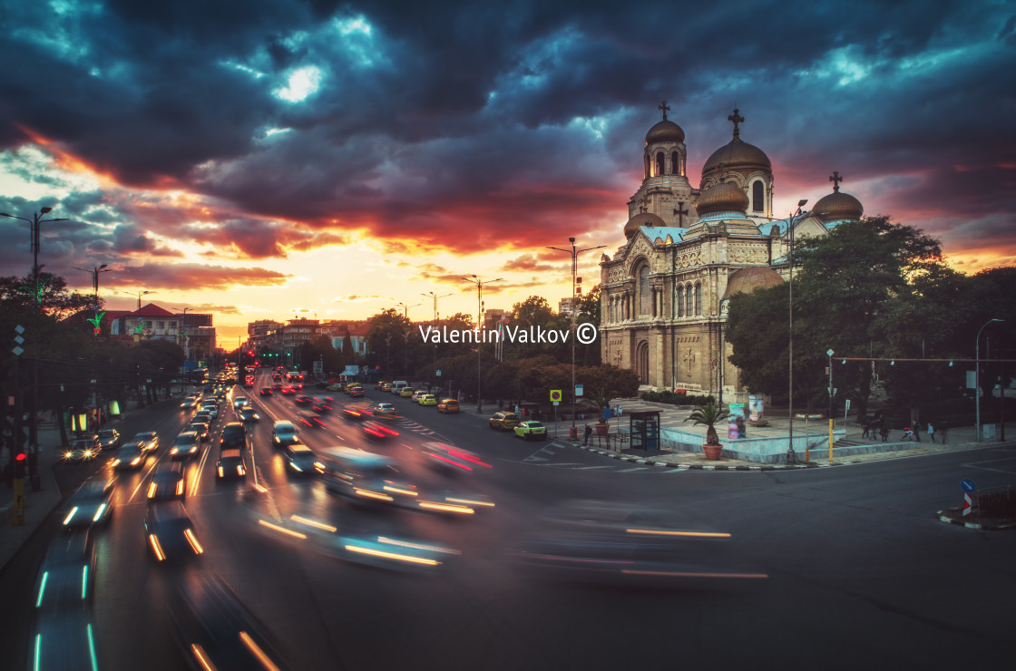 "The Cathedral of the Assumption in Varna, Aerial view" stock image