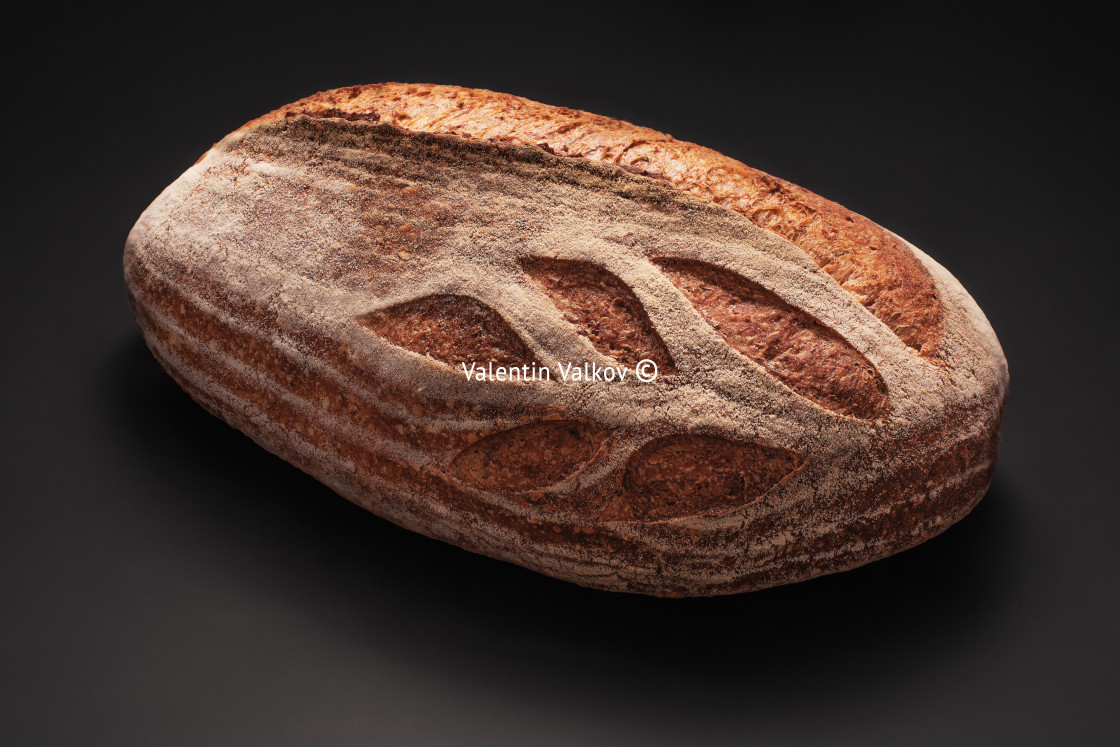 "Homemade whole wheat sourdough freshly baked bread" stock image