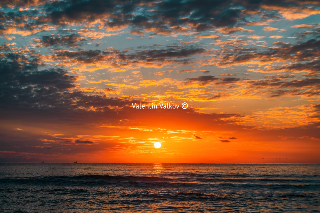 "Beautiful sunrise over the sea" stock image