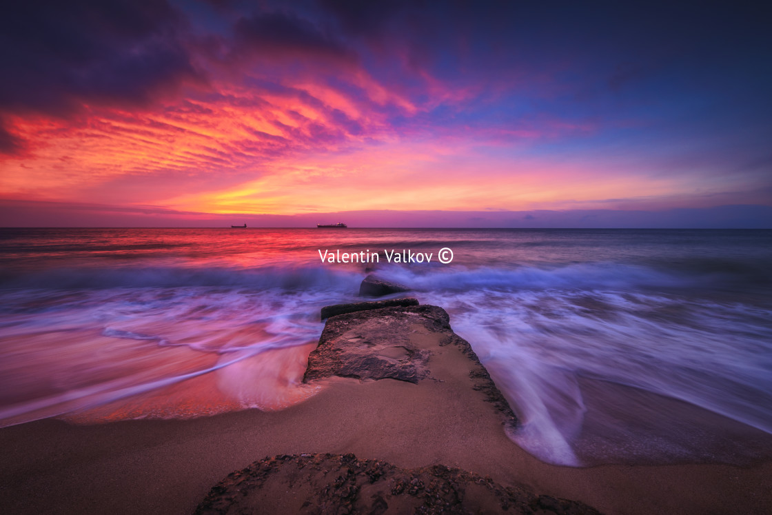 "Beautiful sunrise over the sea" stock image