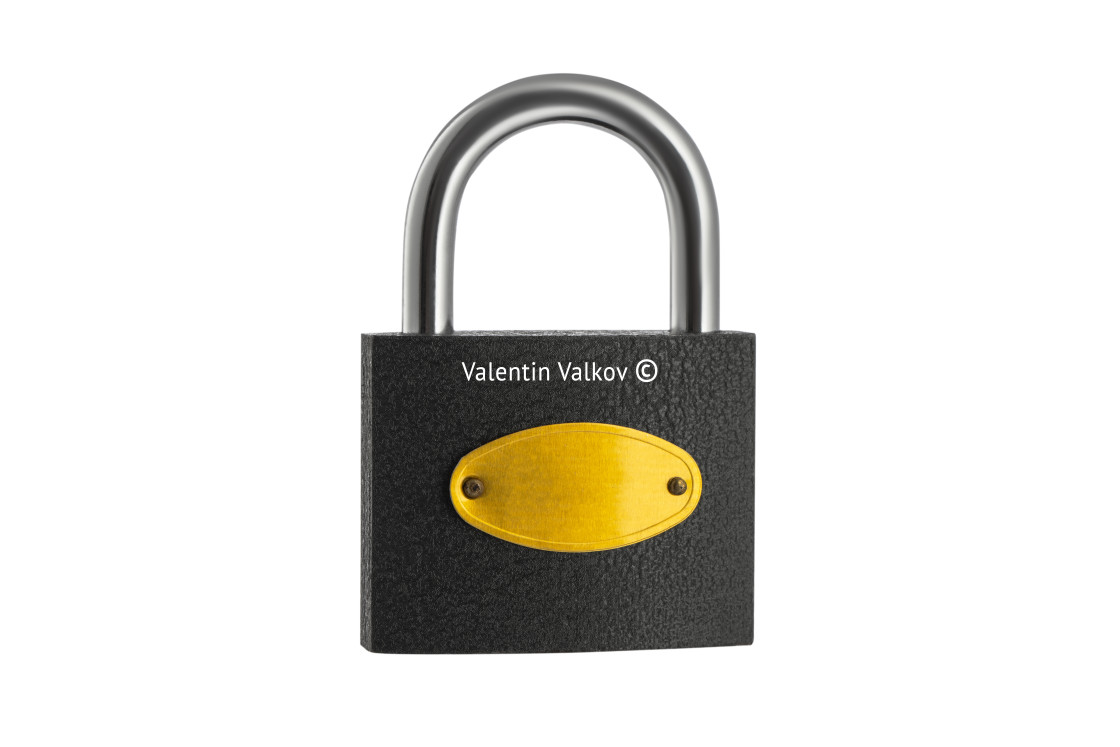 "Padlock isolated on white background, clipping path included" stock image