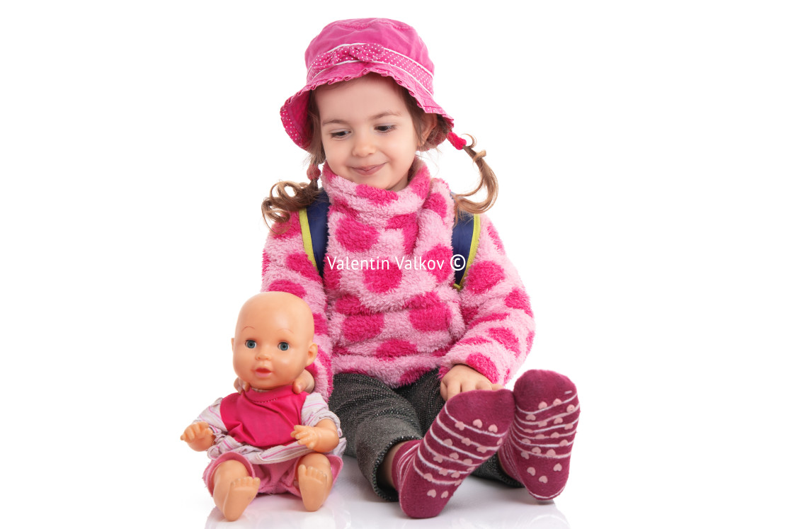 "Portrait of a beautiful smiling child on a white background" stock image