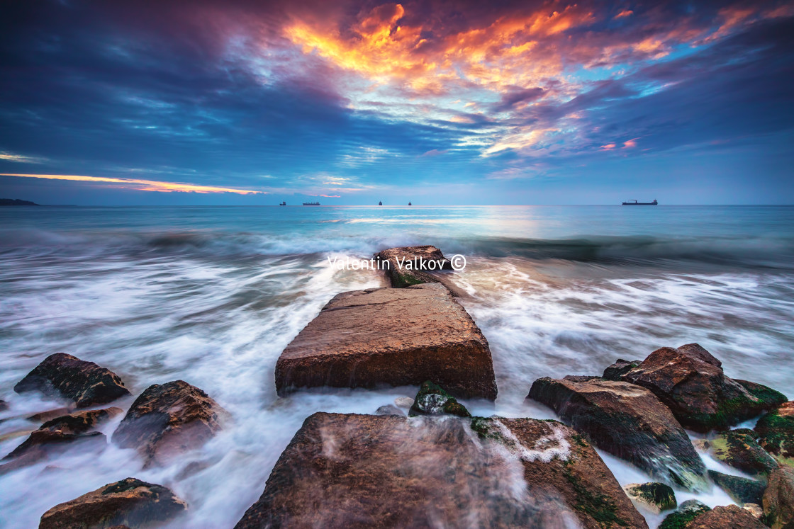 "Sunrise over the beach" stock image