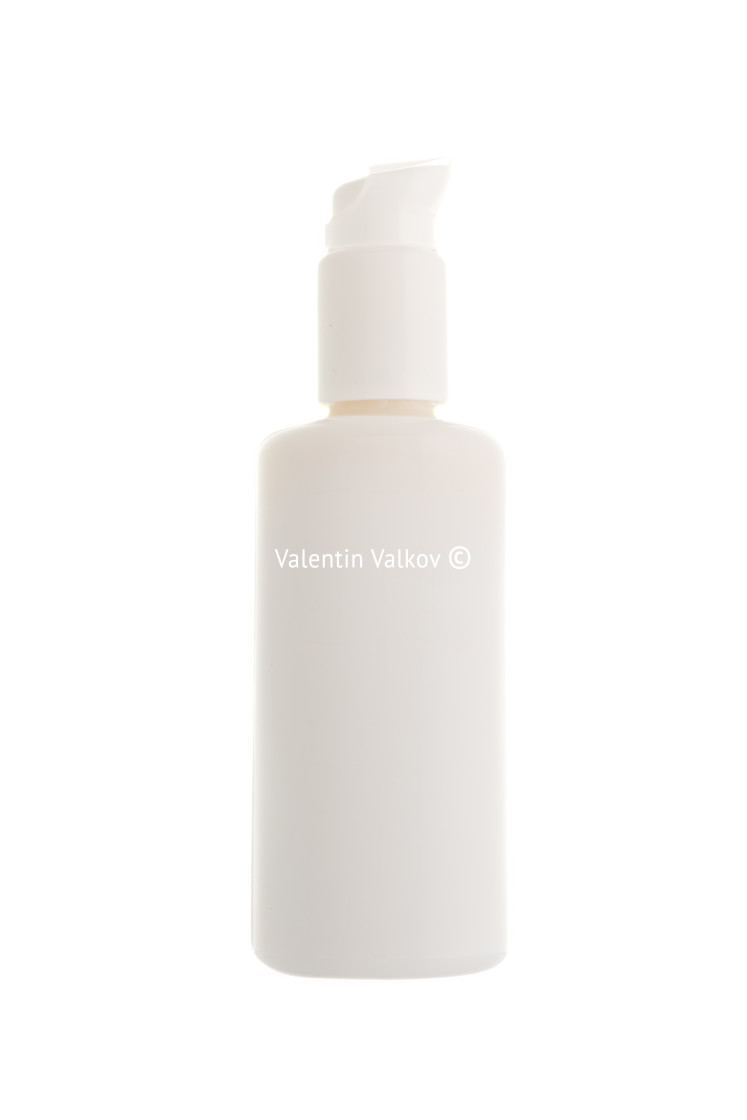 "Cosmetic bottle isolated on white" stock image