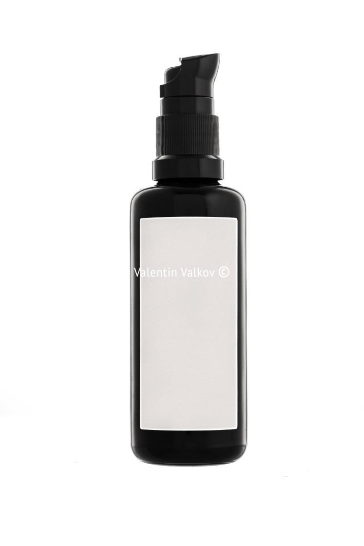 "Cosmetic spray bottle isolated on white" stock image