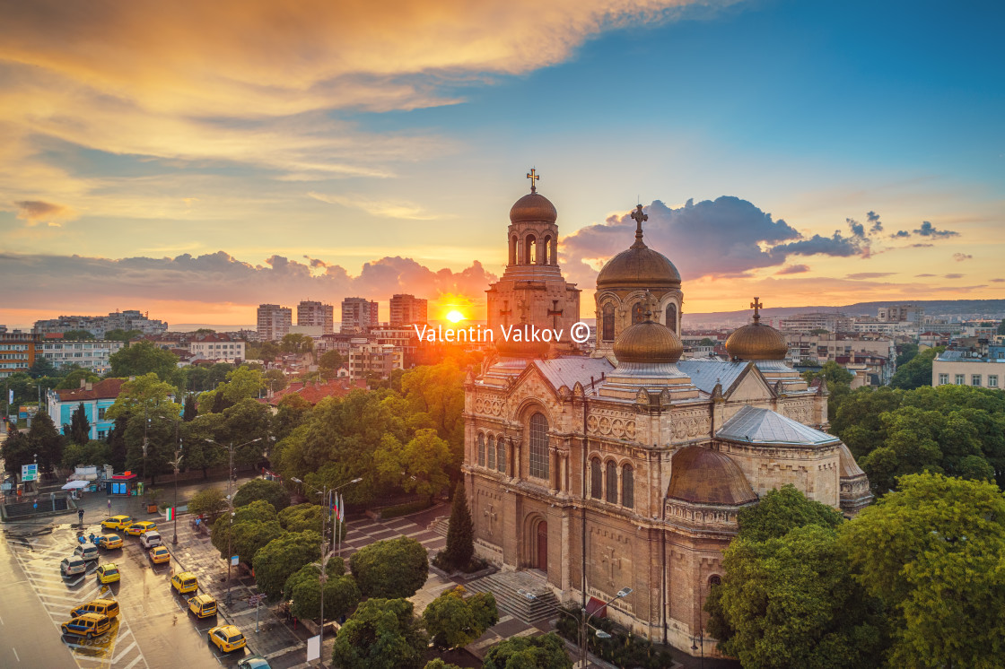 "The Cathedral of the Assumption in Varna, Aerial view" stock image