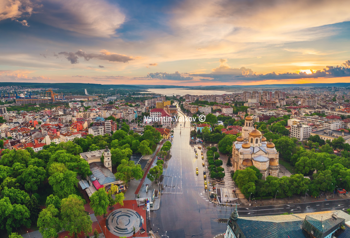 "The Cathedral of the Assumption in Varna, Aerial view" stock image