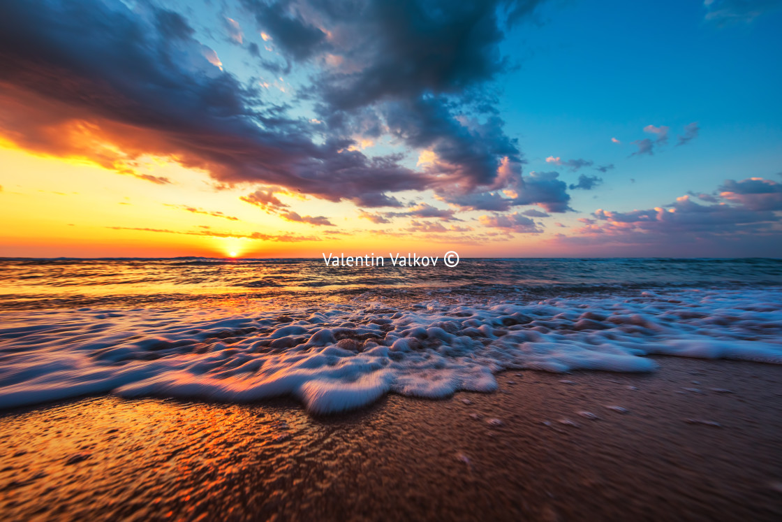 "Beautiful sunset over the tropical sea" stock image