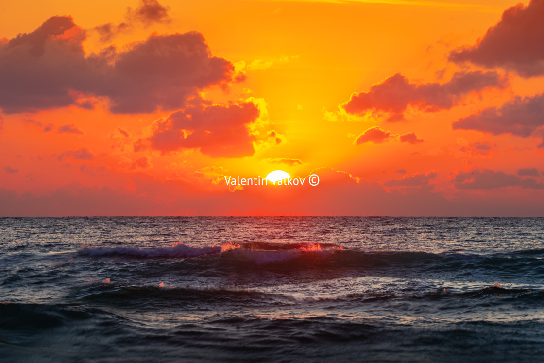 "Beautiful sunrise over the sea" stock image