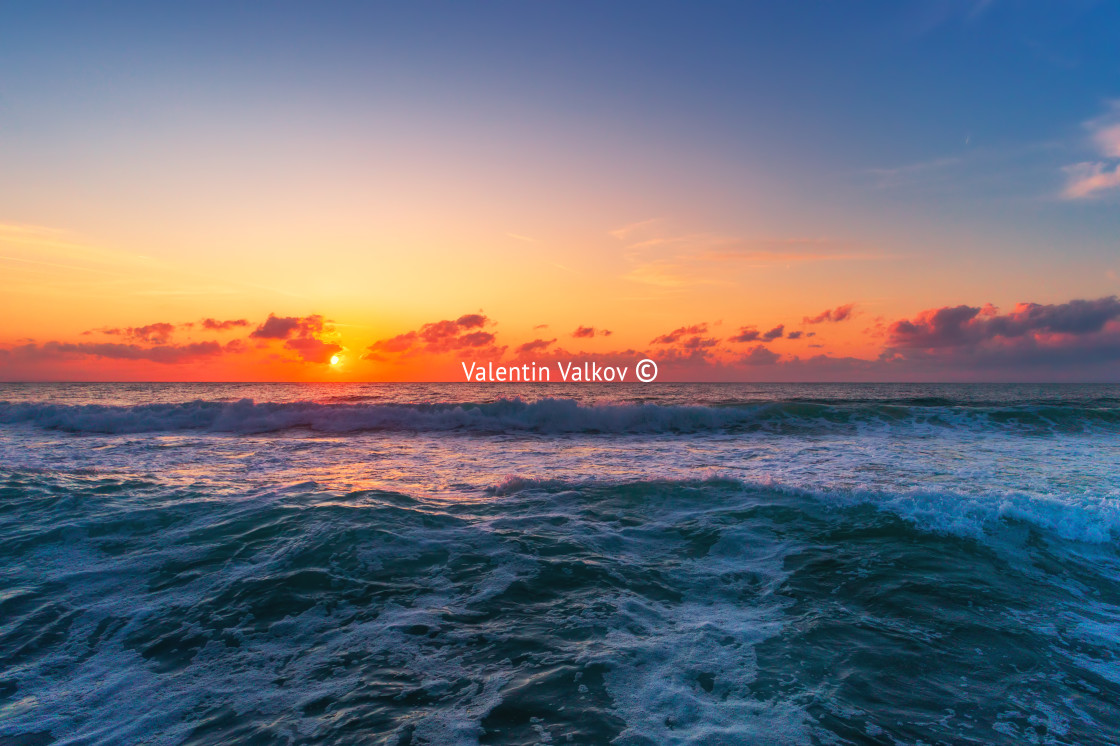 "Beautiful sunset over the tropical sea" stock image