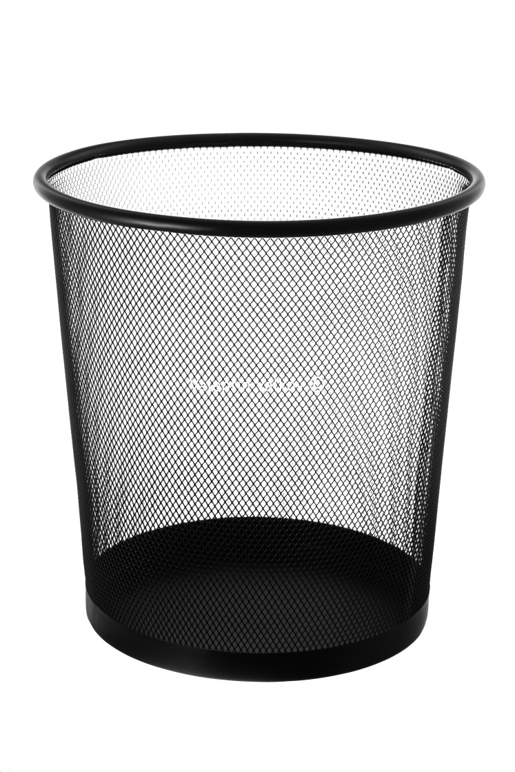 "Office empty trash can isolated on white" stock image