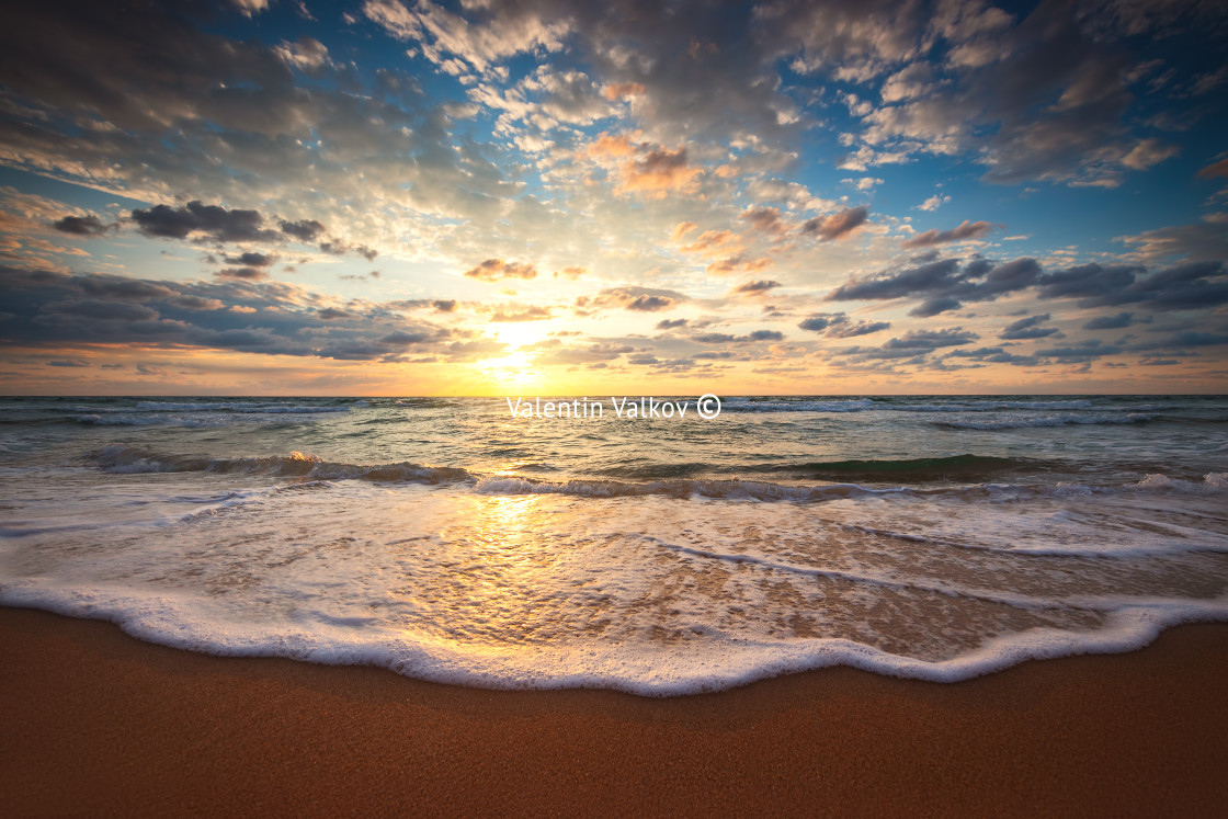 "Beautiful sunrise over the sea" stock image