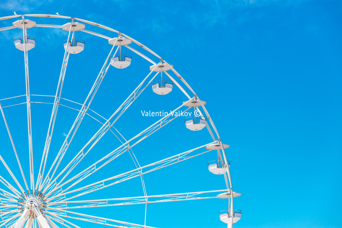 "Ferris Wheel with Blue Sky and clouds" stock image