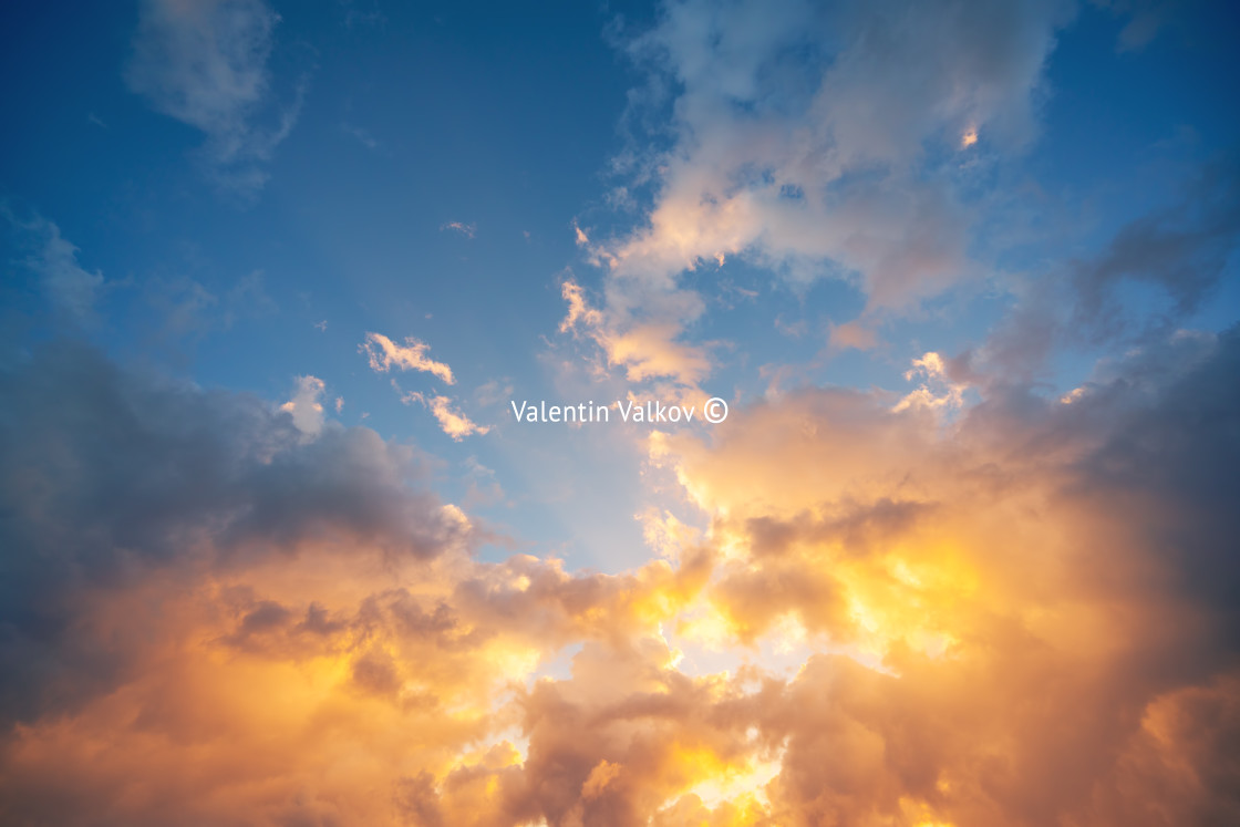 "Sunset dramatic sky clouds" stock image