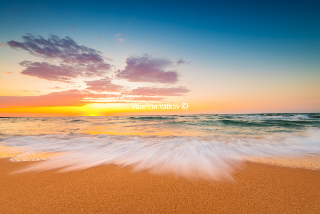 "Beautiful sunrise over the sea" stock image