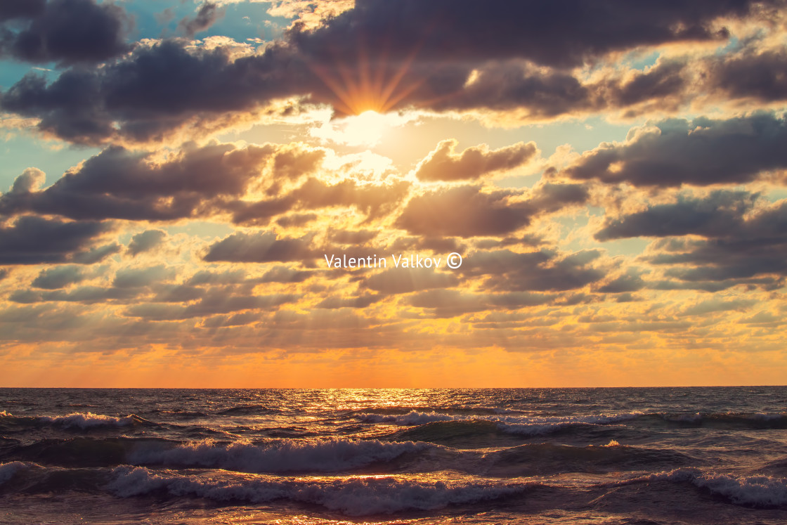 "Beautiful sunrise over the sea" stock image