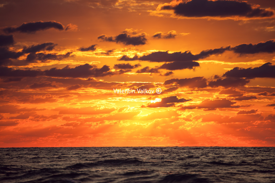 "Dramatic cloudscape over the sea" stock image