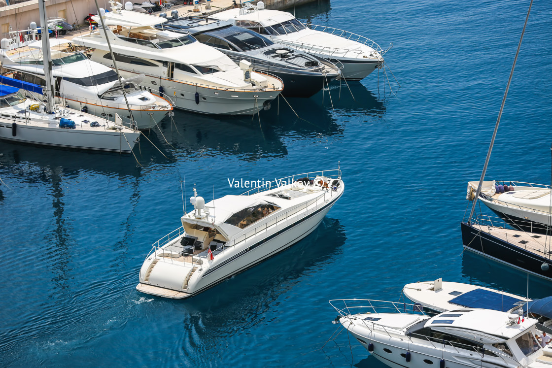 "Yacht sailing in Mediterranean Sea" stock image