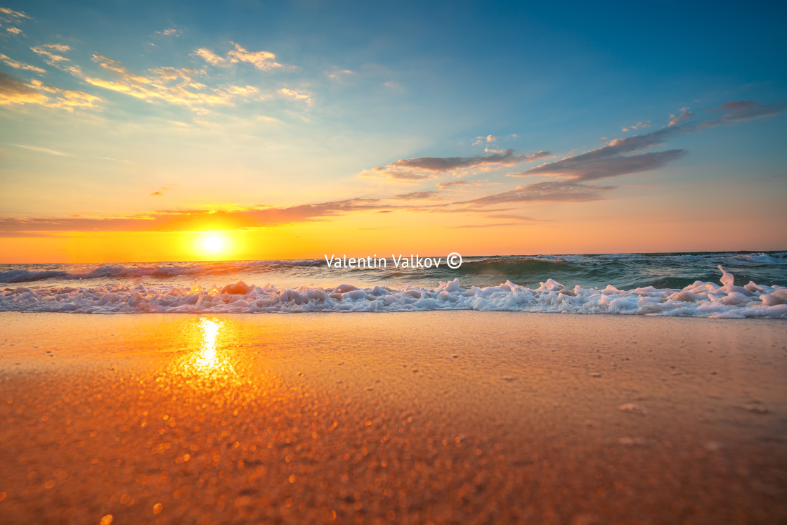 "Beautiful sunrise over the sea" stock image