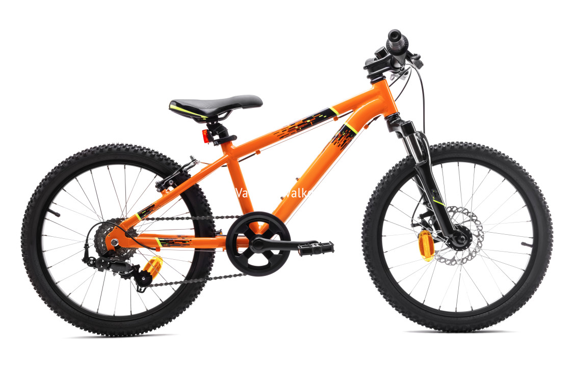 "Sport orange mountain bicycle bike isolated on white background" stock image