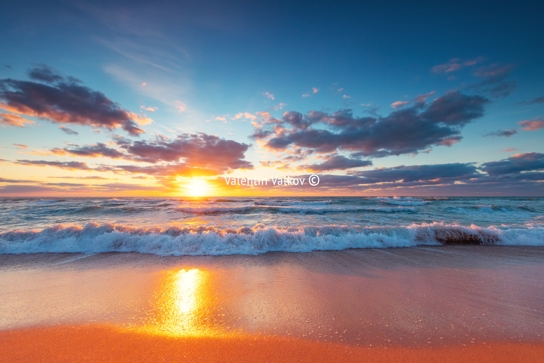 "Beautiful sunrise over the sea" stock image