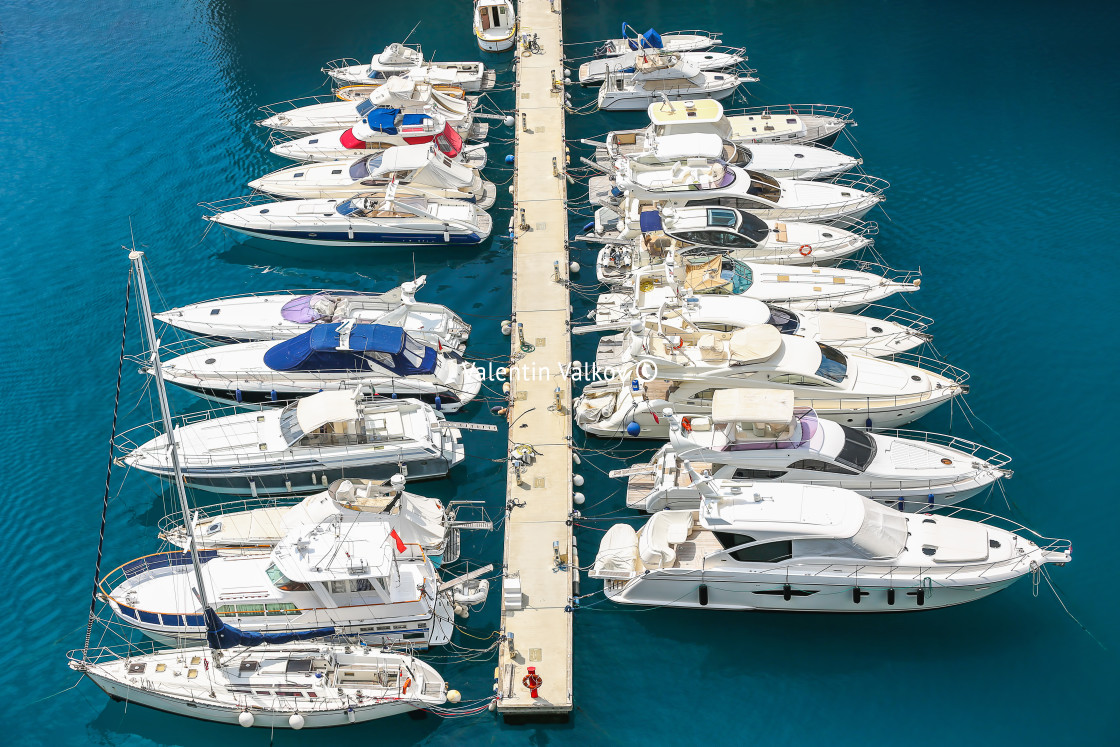 "Yacht sailing in Mediterranean Sea" stock image