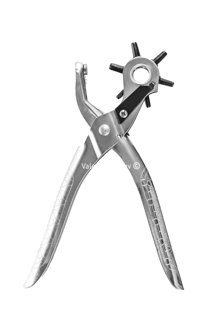 "Pliers for perforating and drilling isolated on white background" stock image