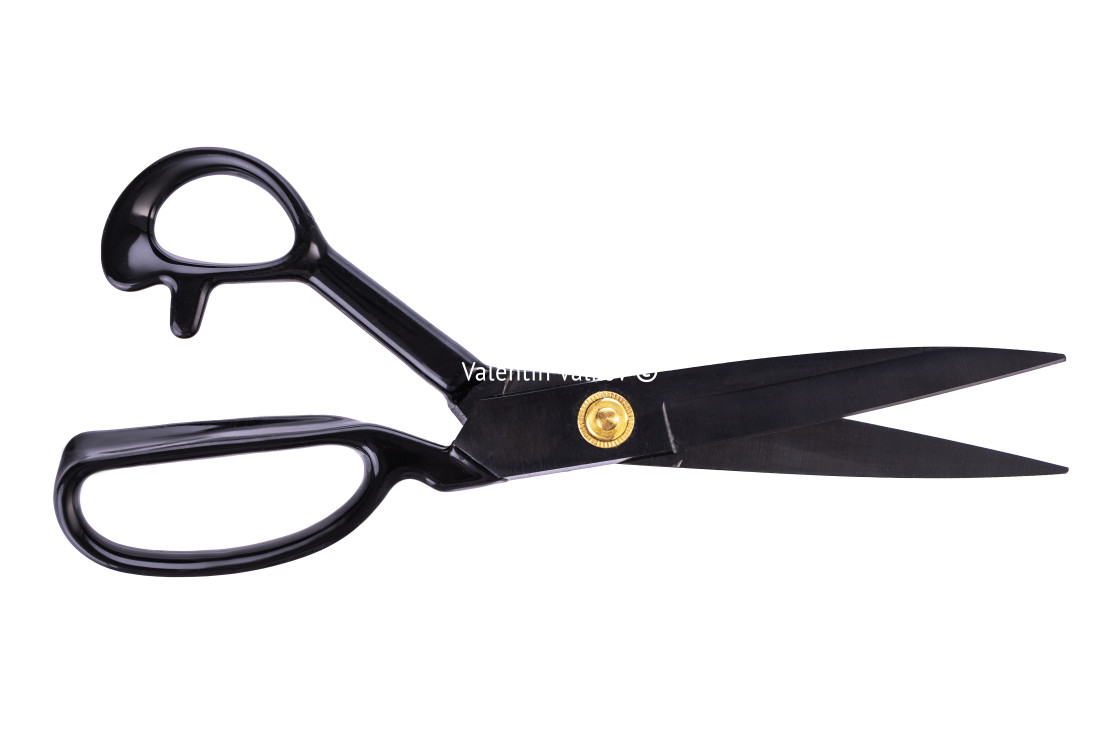 "Stainless sewing scissors isolated on white background" stock image