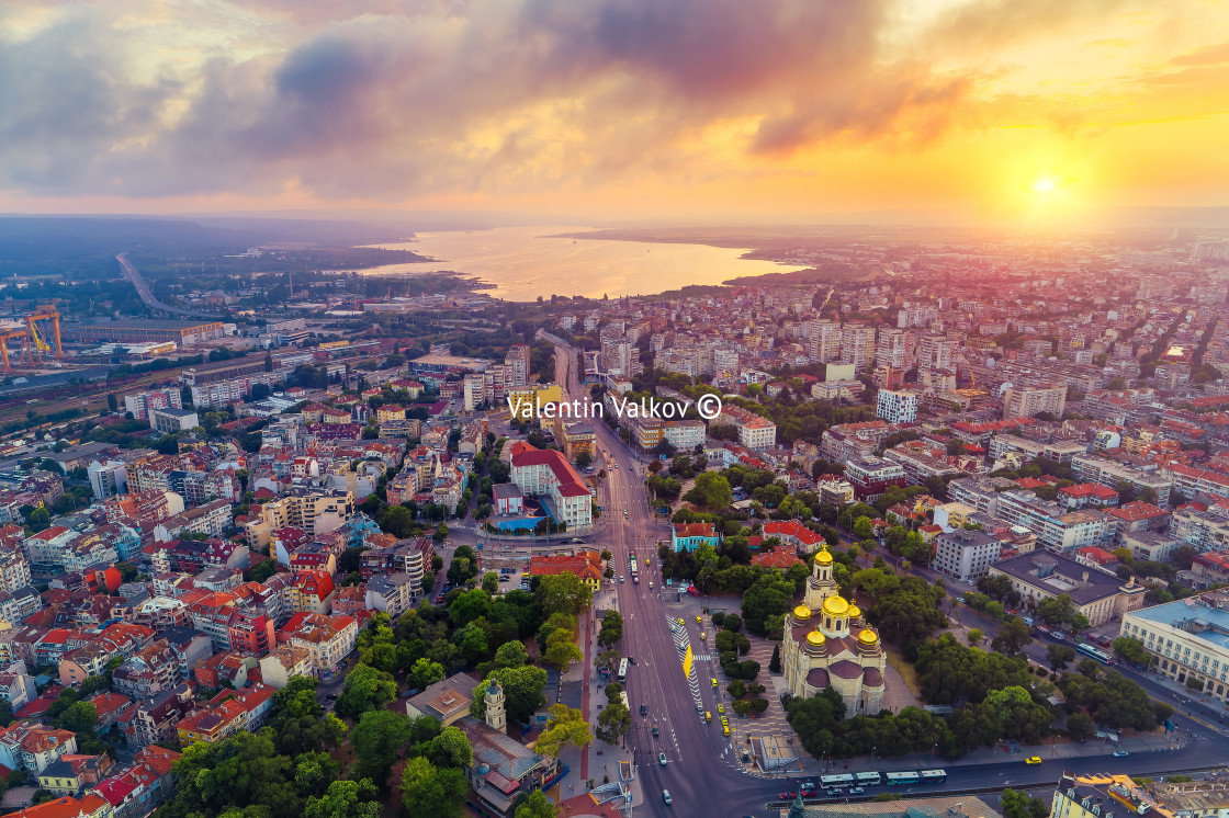 "The Cathedral of the Assumption in Varna, Aerial view" stock image