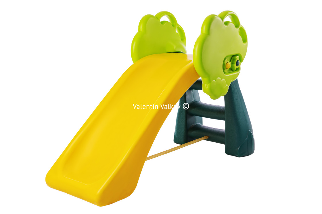 "Slide for children playground isolated on white background" stock image