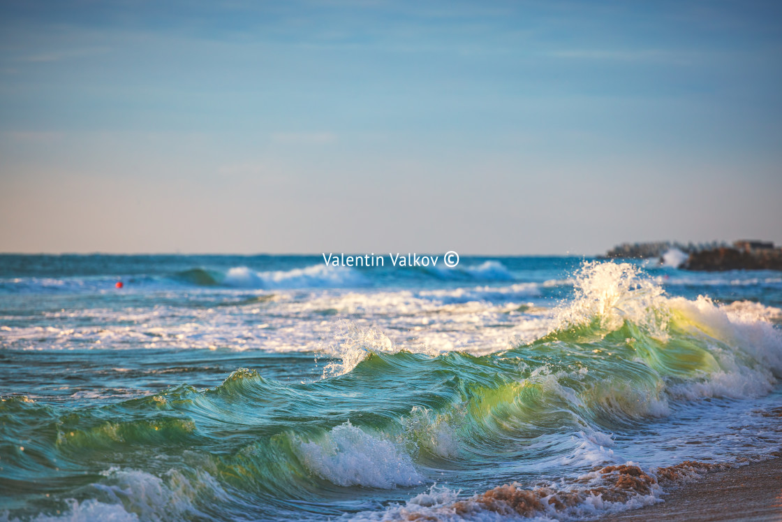 "Beautiful green sunrise wave and cloudscape over the sea, sunris" by Valentin Valkov - $24.52 "Beautiful green sunrise wave and cloudscape over the sea, sunris" stock image