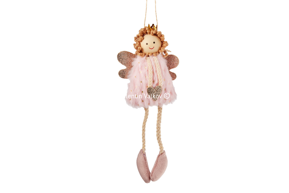 "Christmas angel doll, little fairy girl ornament for Christmas t" stock image