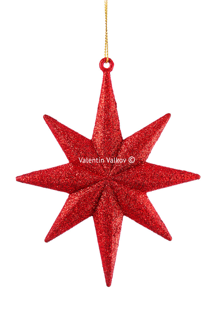 "Christmas tree red star, holiday ornament decoration" stock image