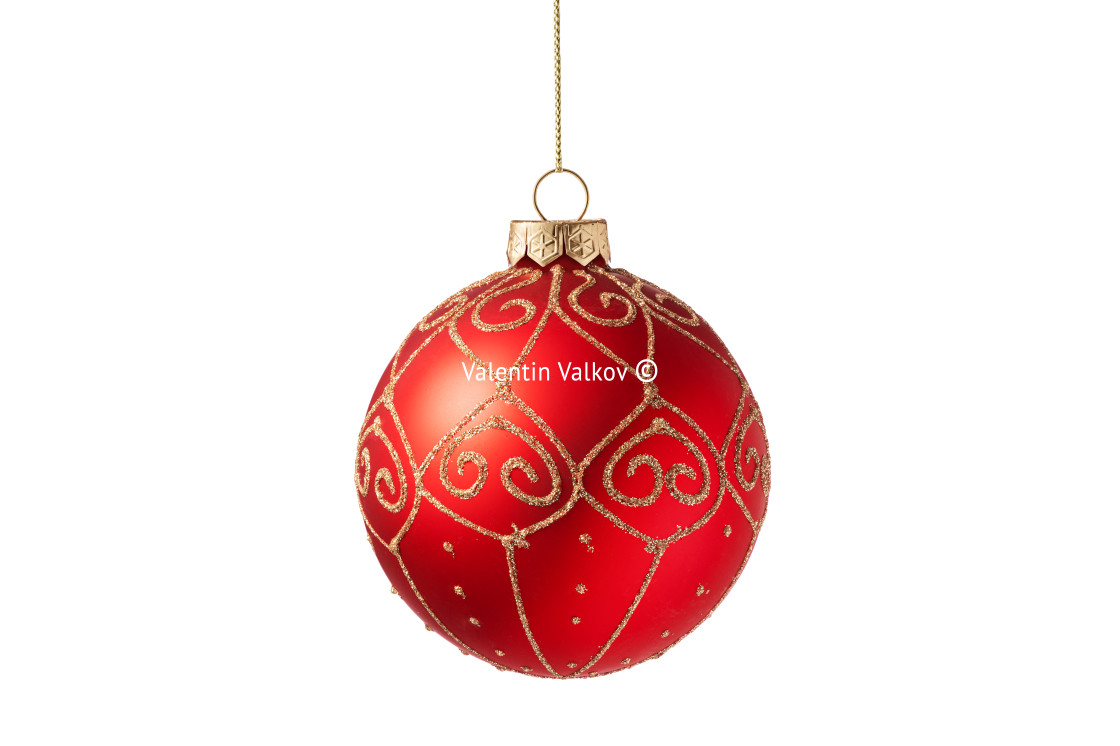 "Christmas tree ball isolated on white background. Red Christmas" by Valentin Valkov - $24.56 "Christmas tree ball isolated on white background. Red Christmas" stock image
