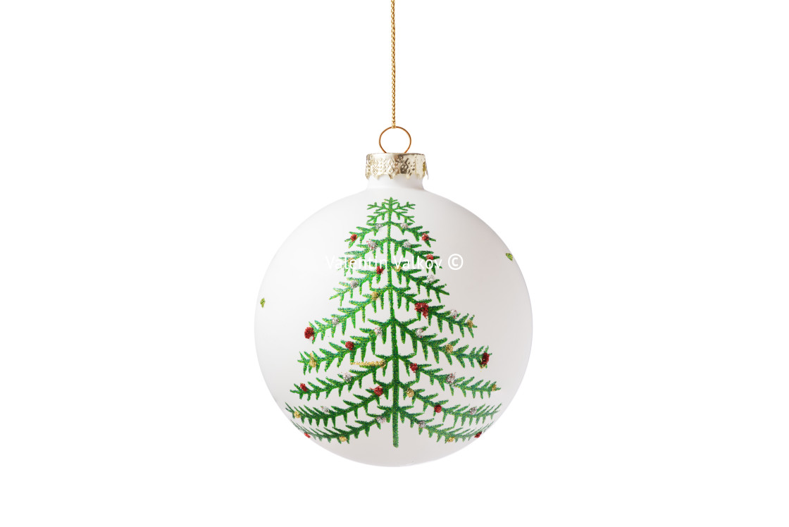 "Christmas tree decorated ball isolated on white background. Chri" stock image