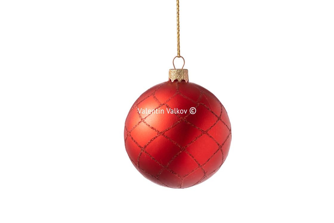 "Red Christmas tree ball isolated on white background. Christmas" stock image