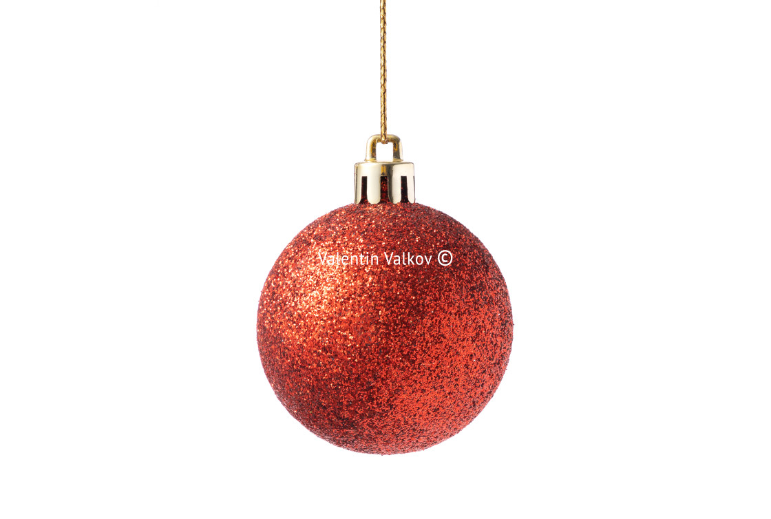 "Red Christmas tree ball isolated on white background. Christmas" stock image