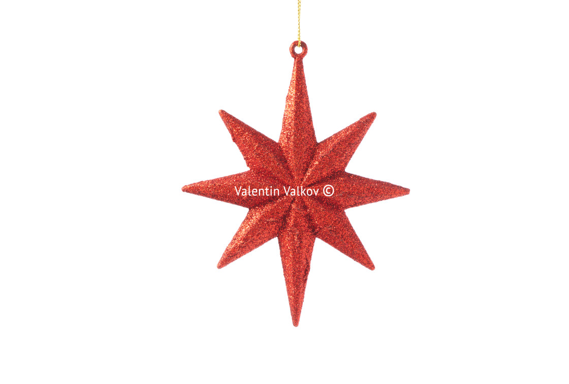 "Christmas tree red star, holiday ornament decoration" stock image